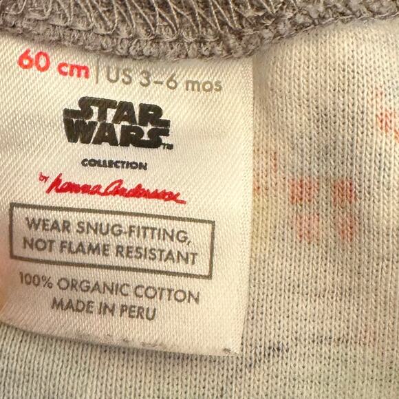 Hanna Andersson Star Wars Holiday-Themed Zip Up Sleeper Pajamas 3-6 months - Picture 3 of 9